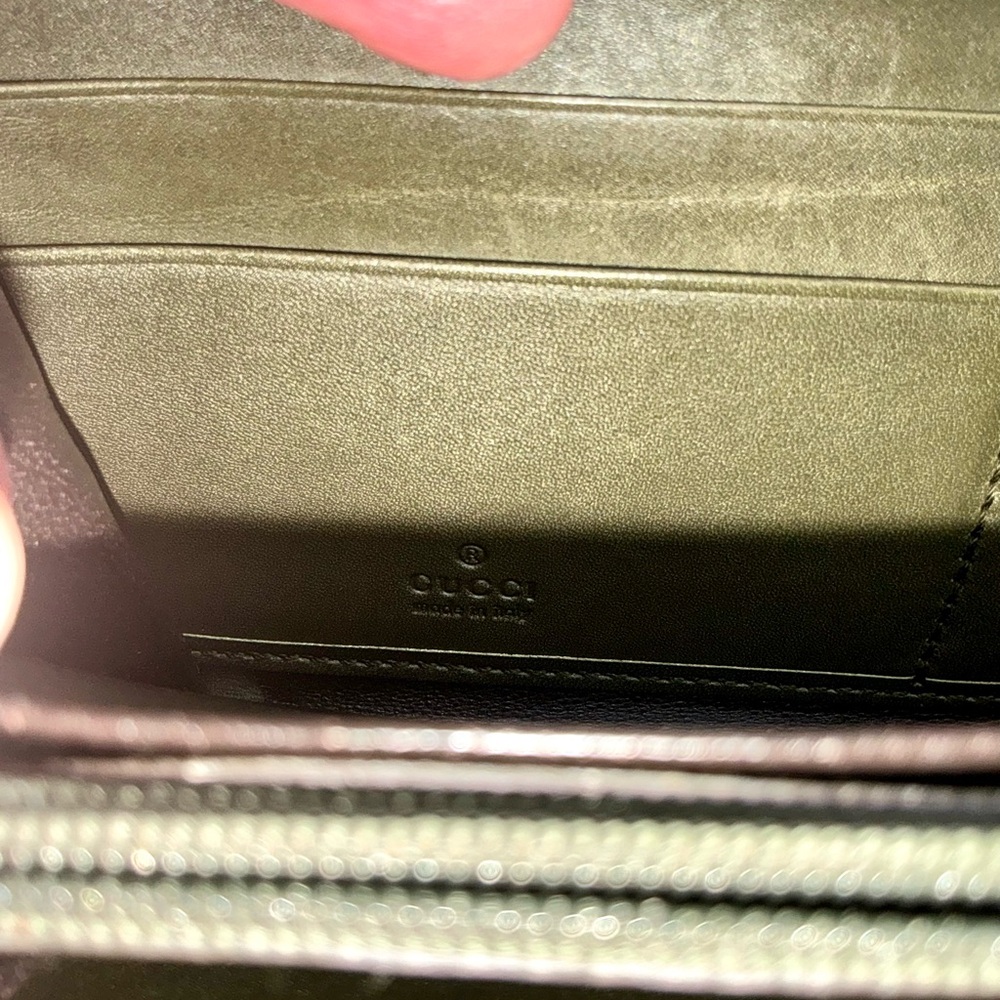 Gucci Green Sherry Line Zip Around Wallet #578 - Picture 6 of 7